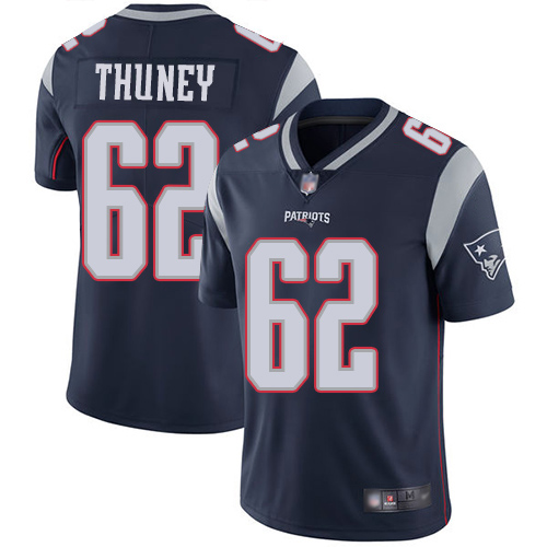 New England Patriots Football #62 Vapor Untouchable Limited Navy Blue Men Joe Thuney Home NFL Jersey